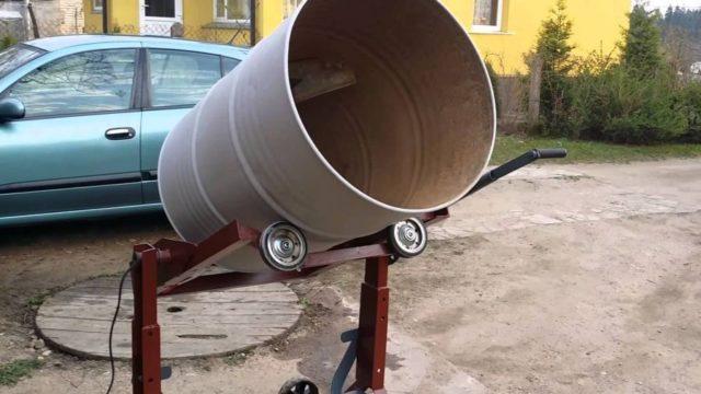 Самодельная бетономешалка с двигателем от стиральной машины